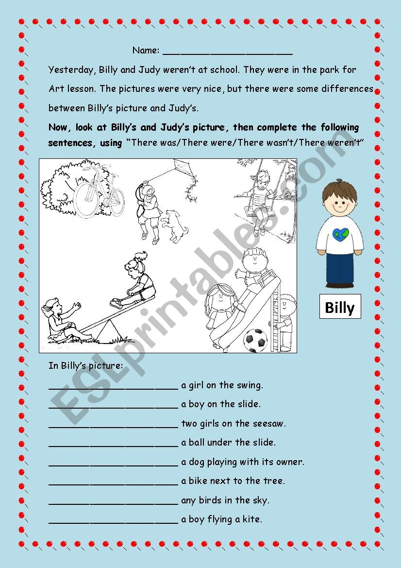 There+be Past Simple  worksheet