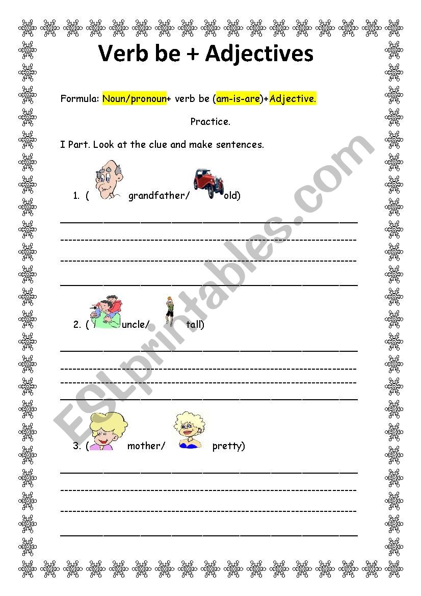 Verb be + Adjectives worksheet