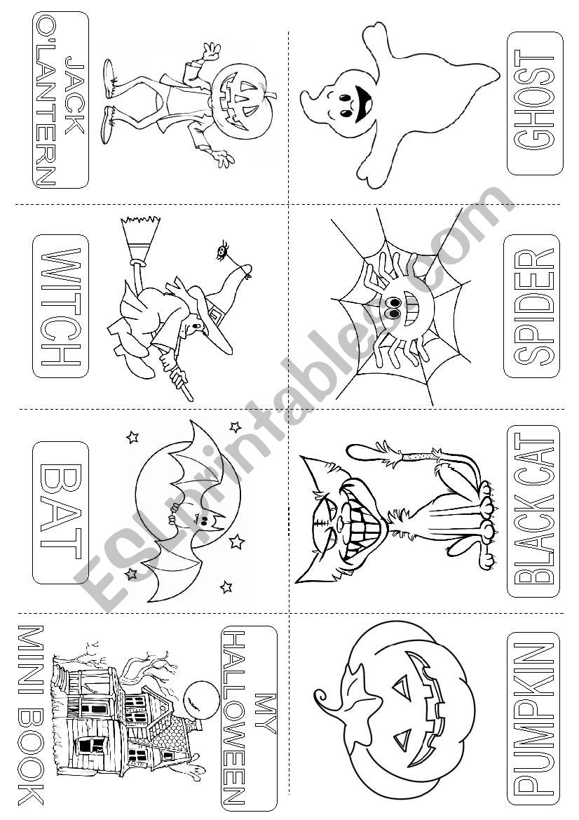 Mini Book Halloween worksheet