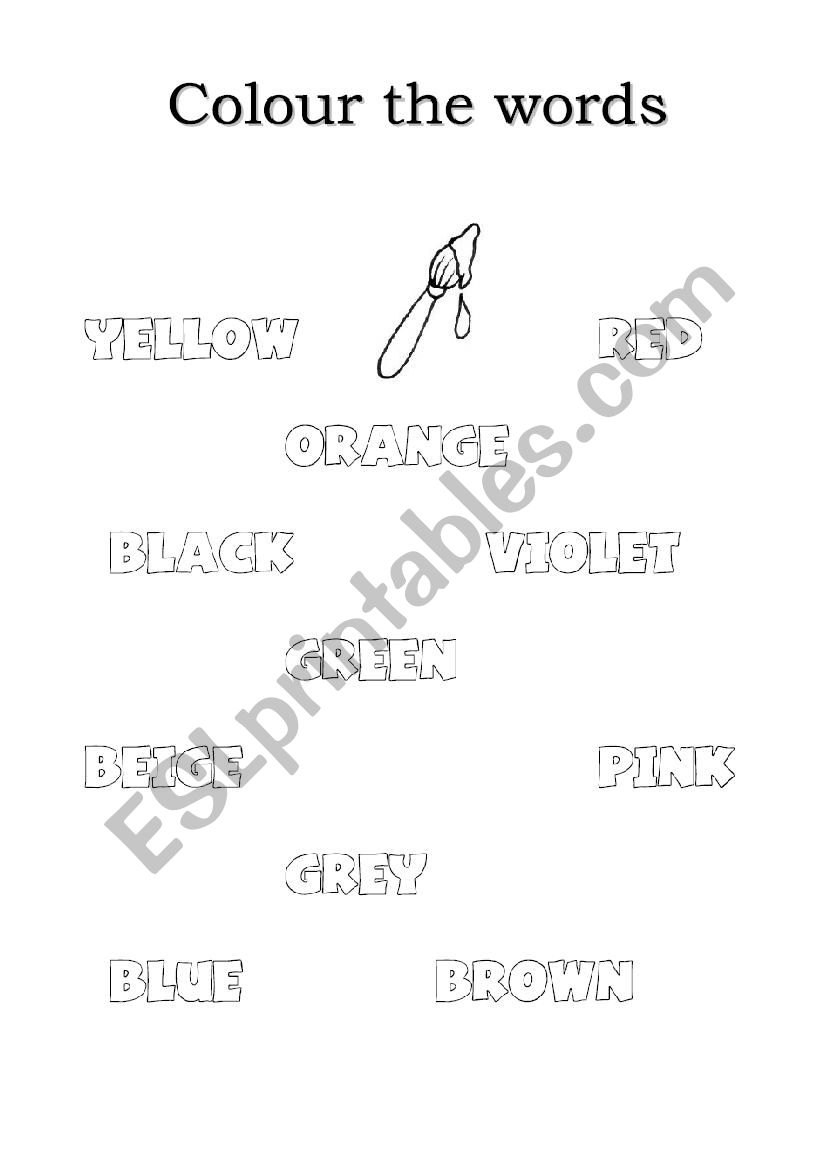 Colour the words worksheet