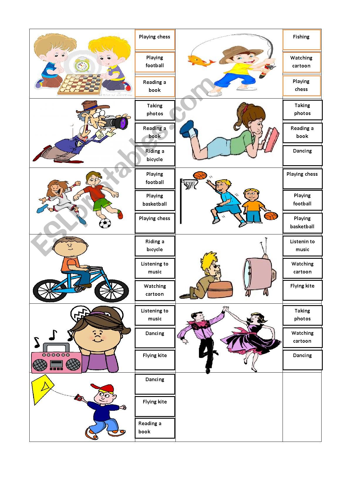 Free Time Activity worksheet