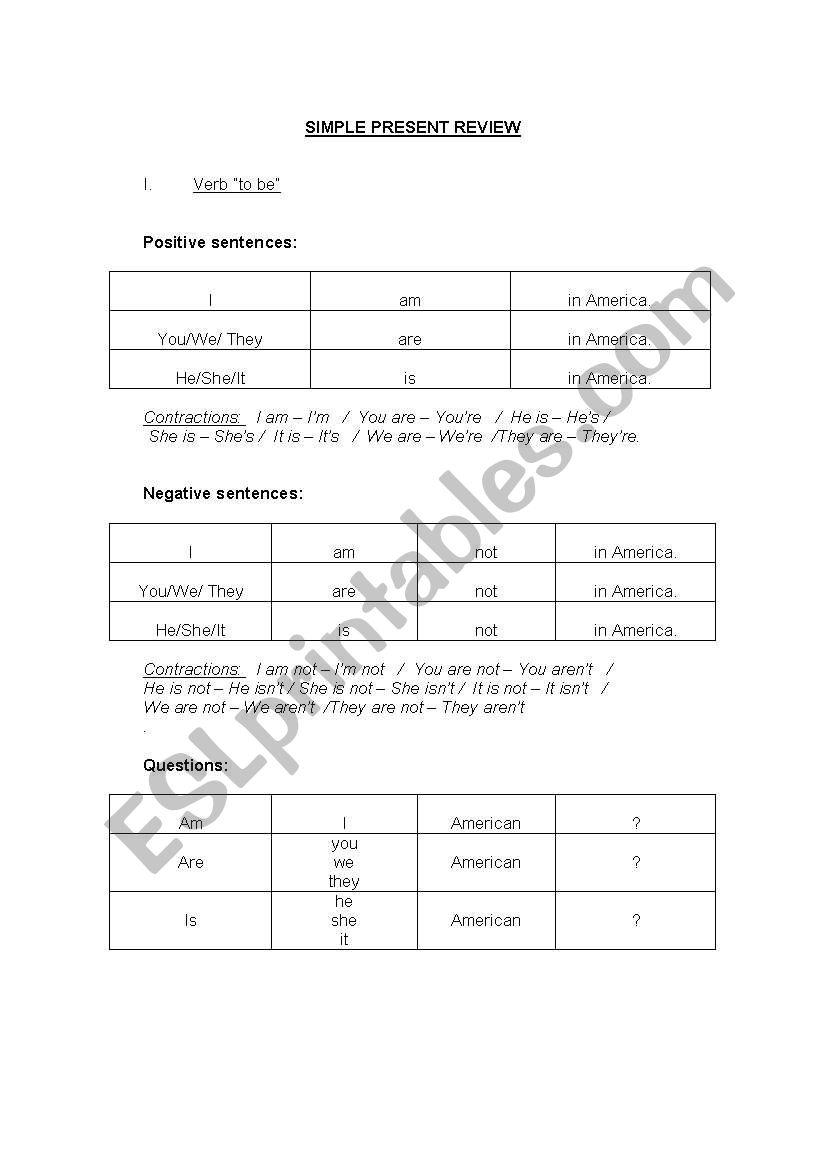 SIMPLE PRESENT AND PRESENT CONTINUOUS REVIEW