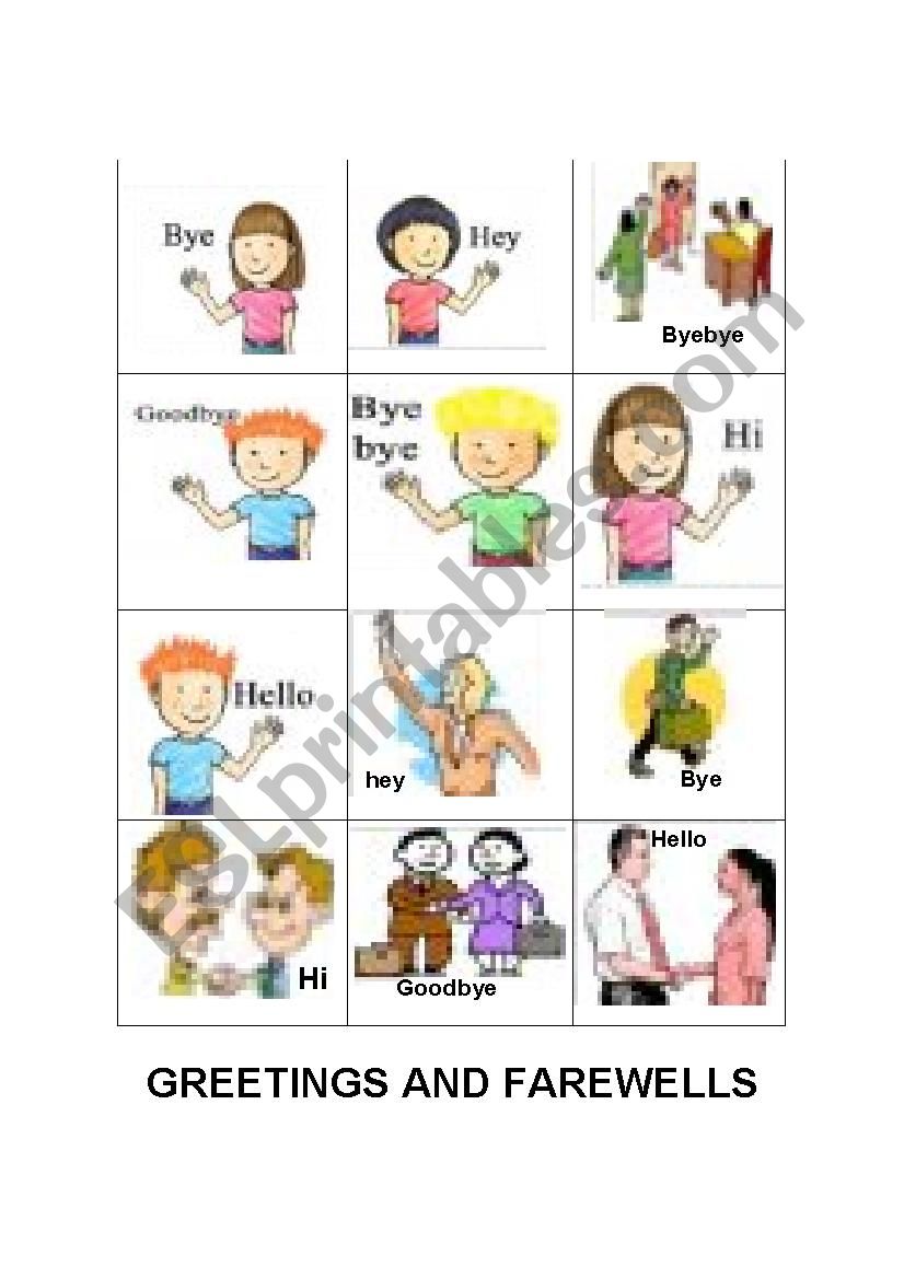 greetings and farewells worksheet