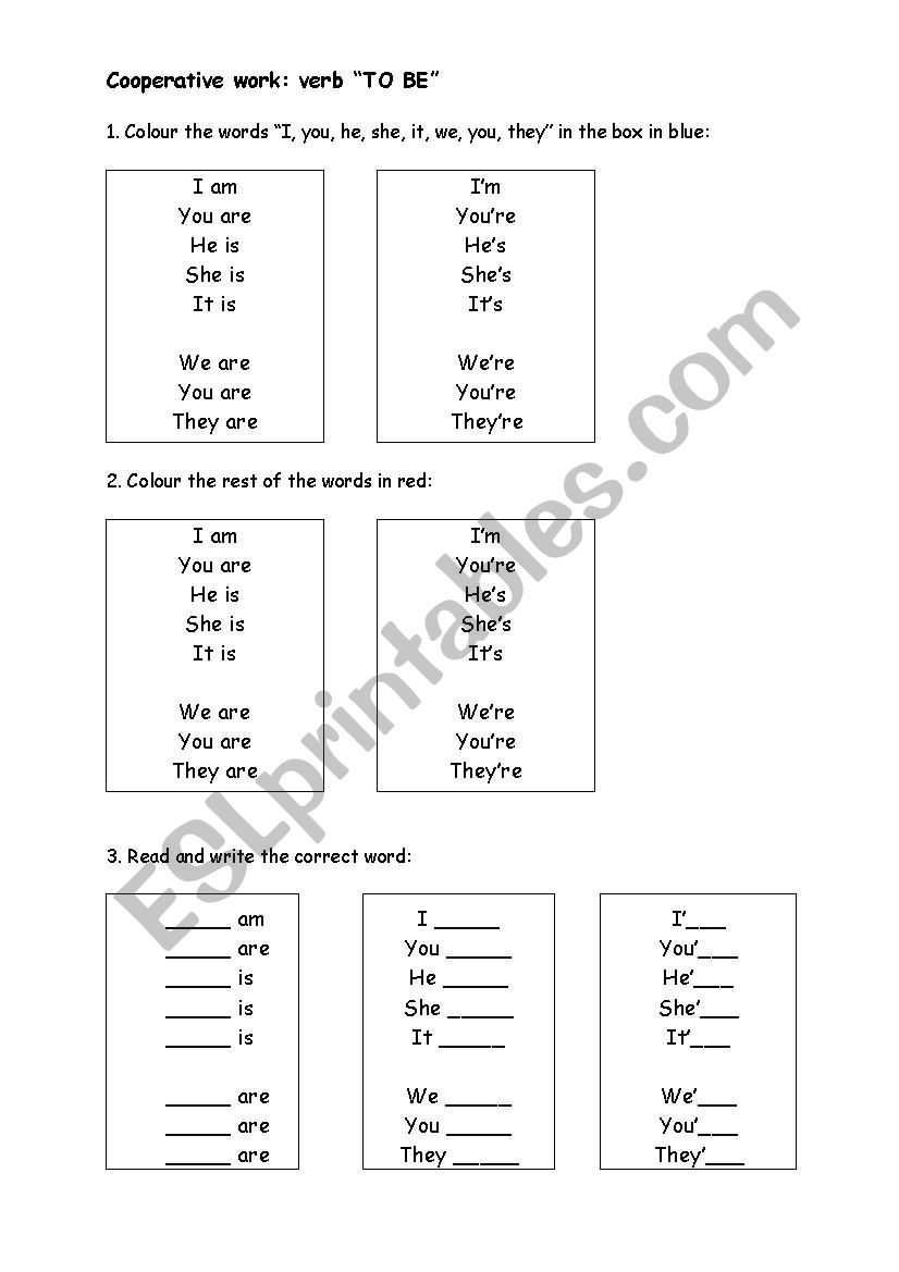 Verb To Be worksheet