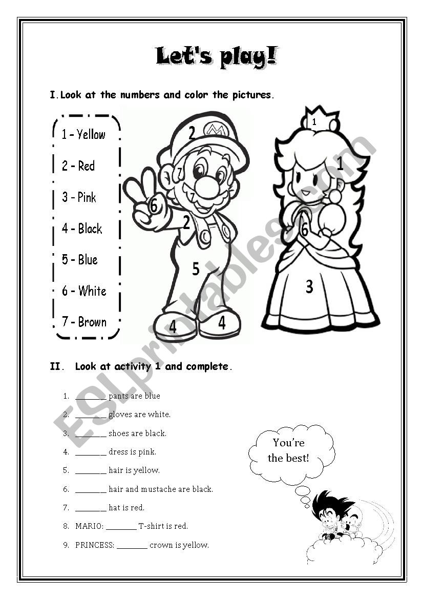 Colors worksheet