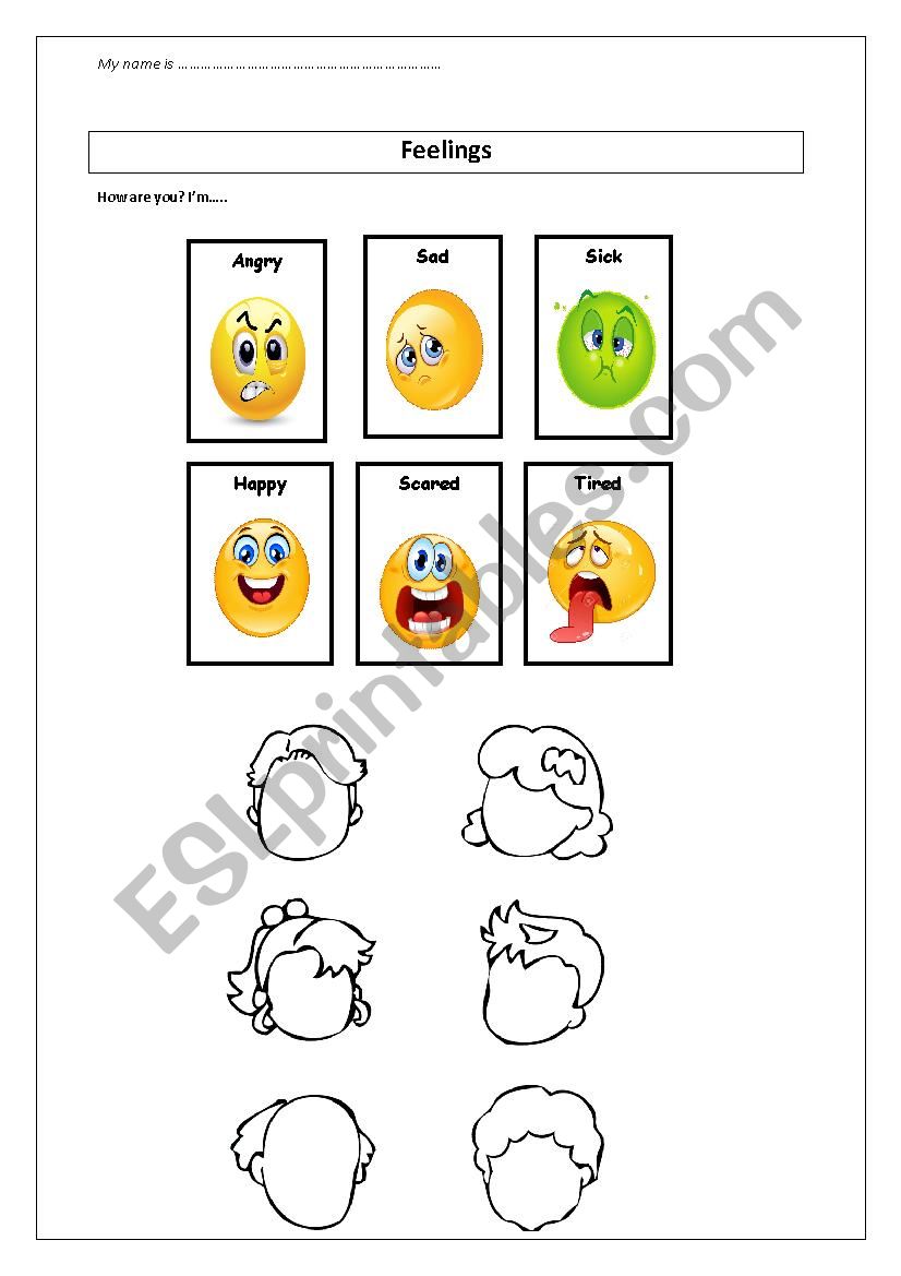 Feelings (basic) worksheet