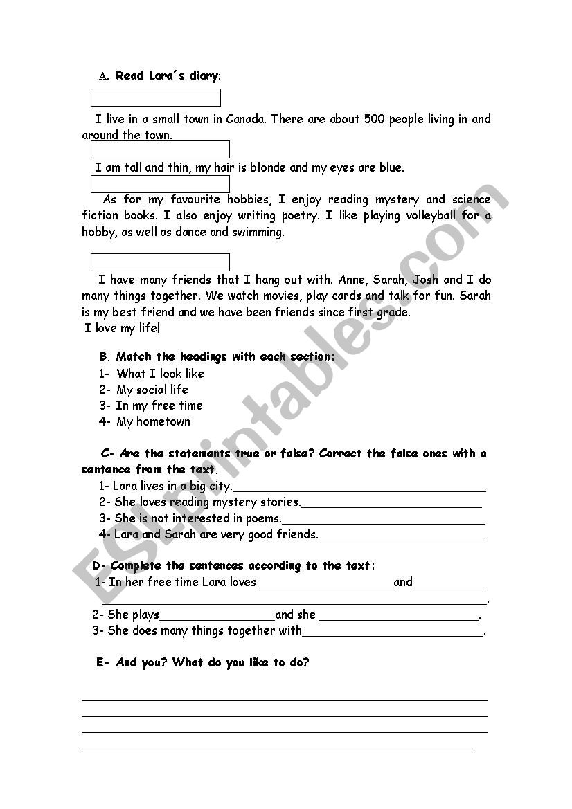 7th grade test worksheet