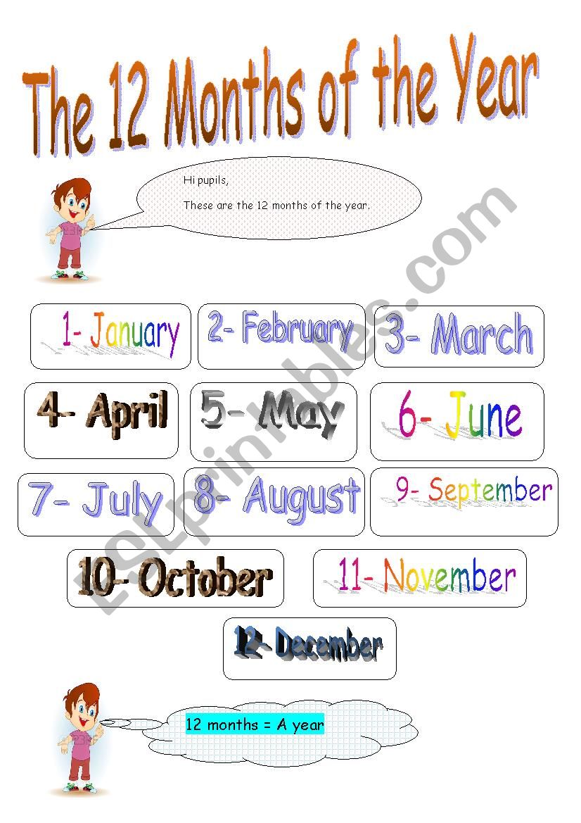 Months of the Year worksheet