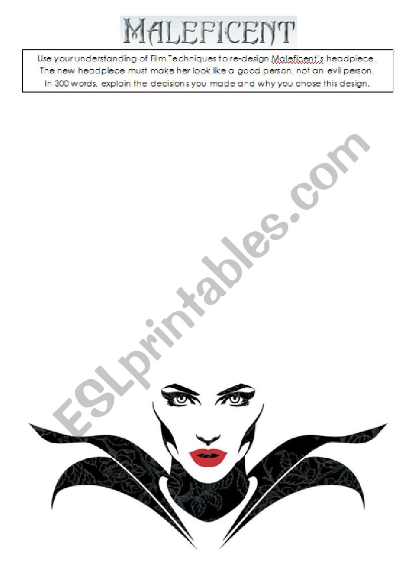 Maleficent Film worksheet