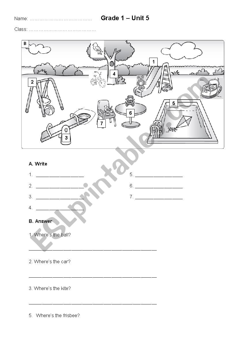 Preposition -in, on, under worksheet