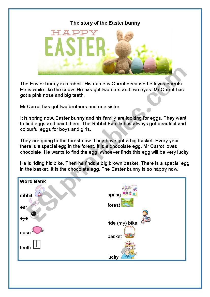 Easter Story worksheet