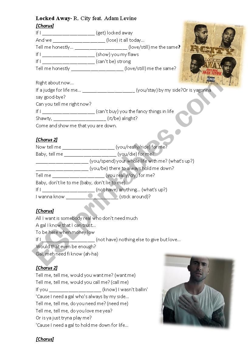 Locked away - Second conditional - Song worksheet