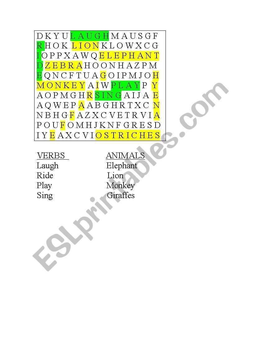 Soup of letters worksheet