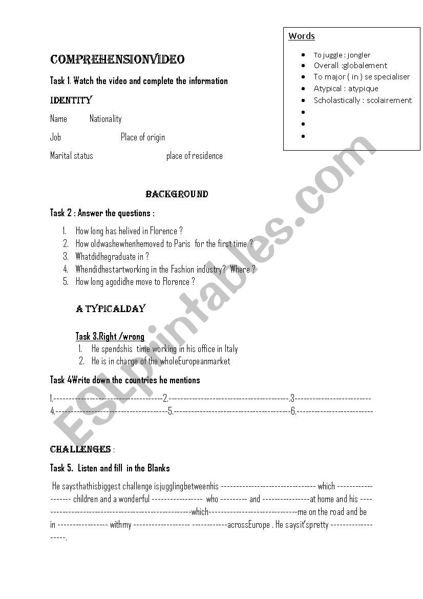 Sales manager worksheet