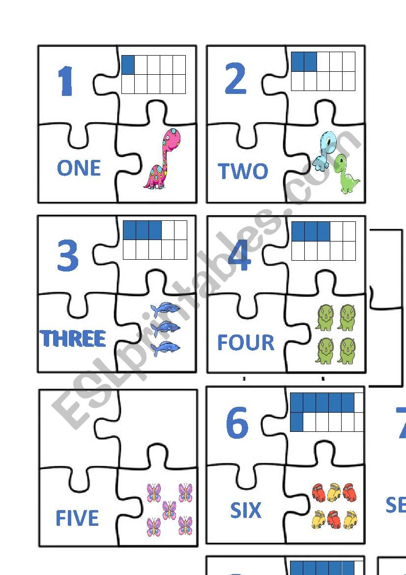 NUMBERS PUZZLE 1-10 worksheet