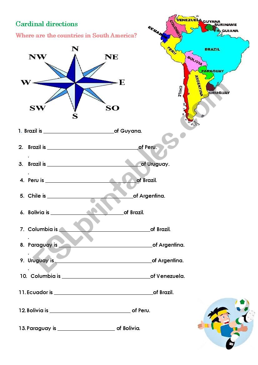 The cardinal directions worksheet