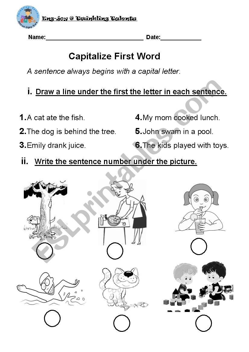 Capital Letters 1 worksheet