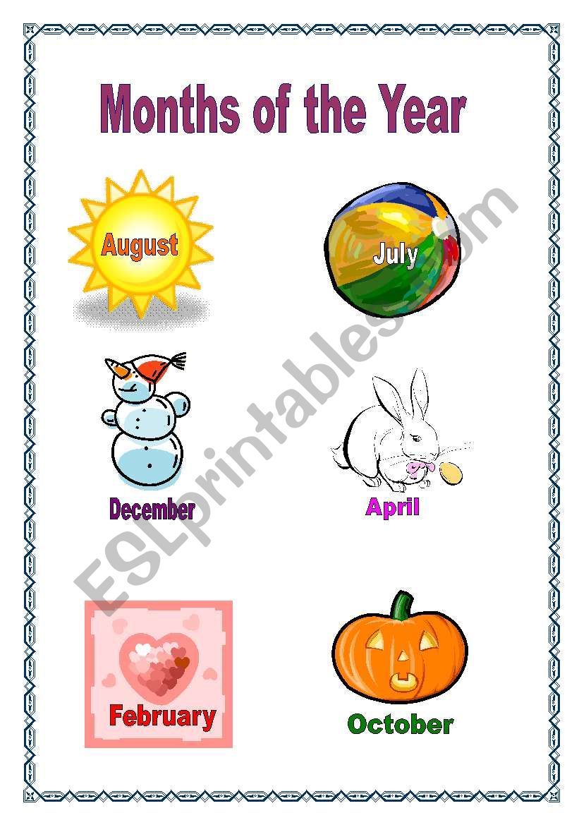 Months of the year worksheet