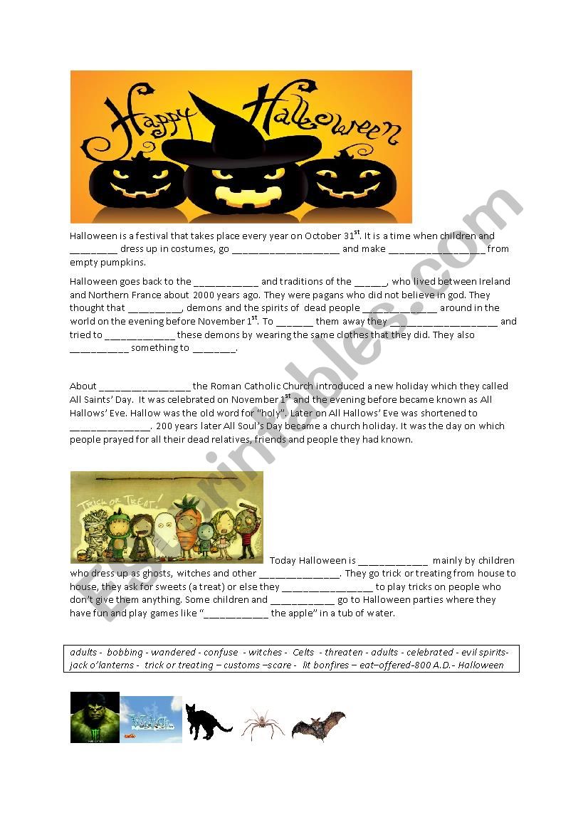 Halloween worksheet