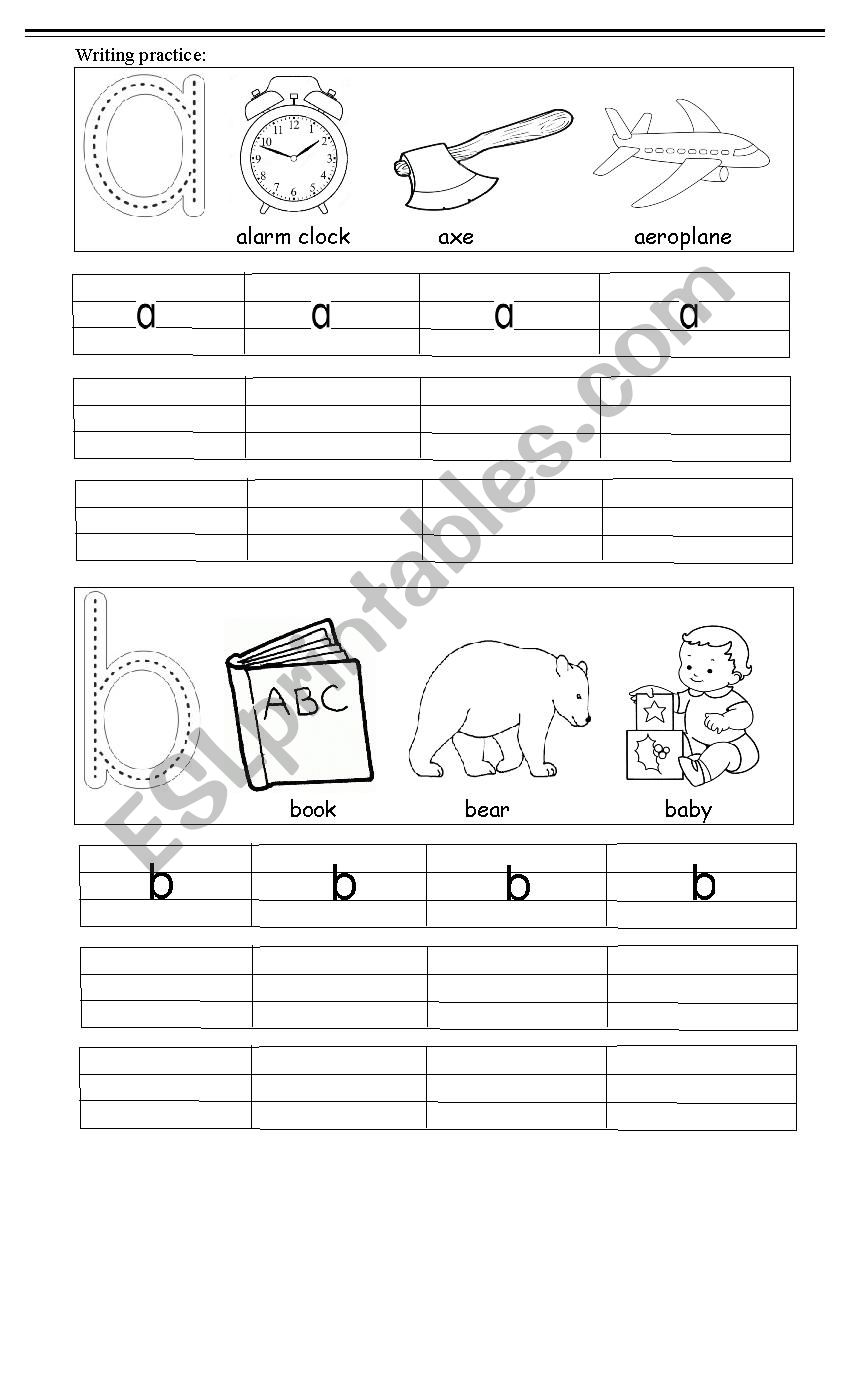 sounds a and b worksheet