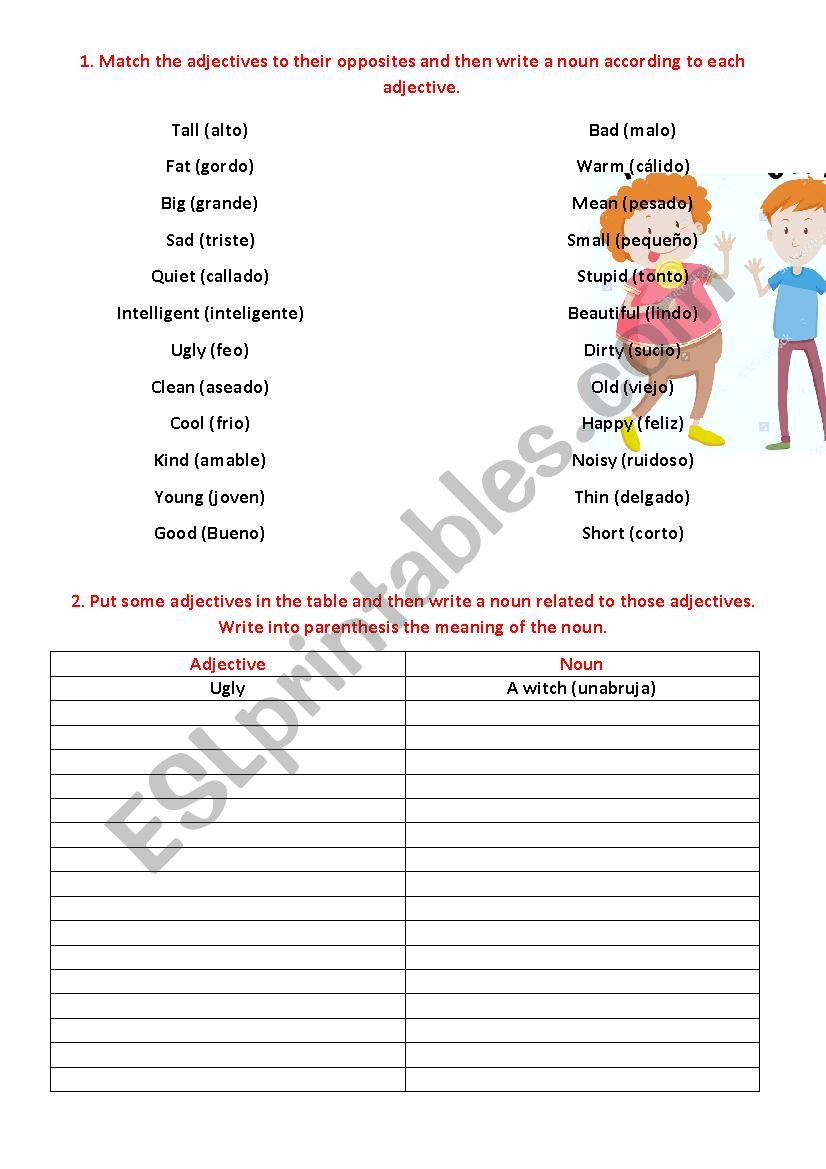 Adjectives  worksheet