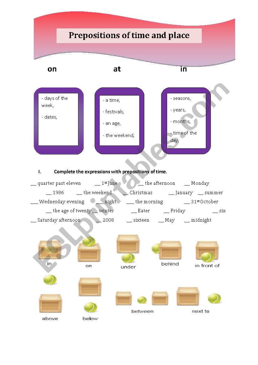 Prepositions of time and place