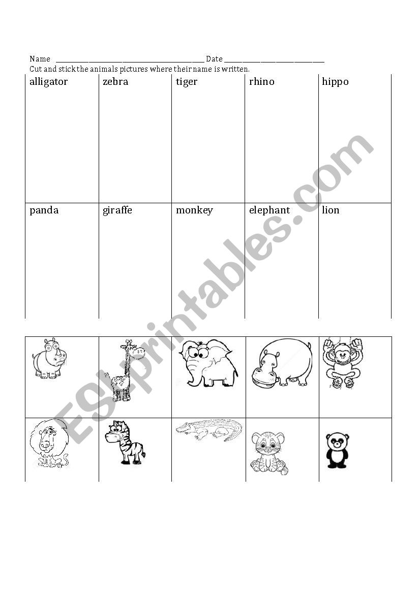 Wild Animals 2 worksheet