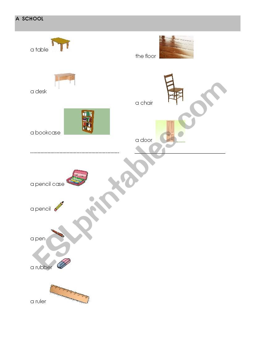 school worksheet