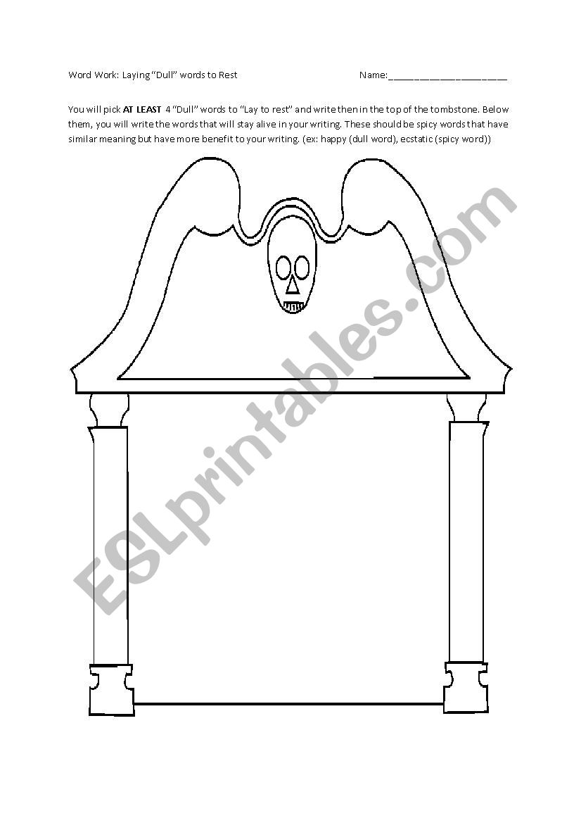 RIP Boring Words worksheet