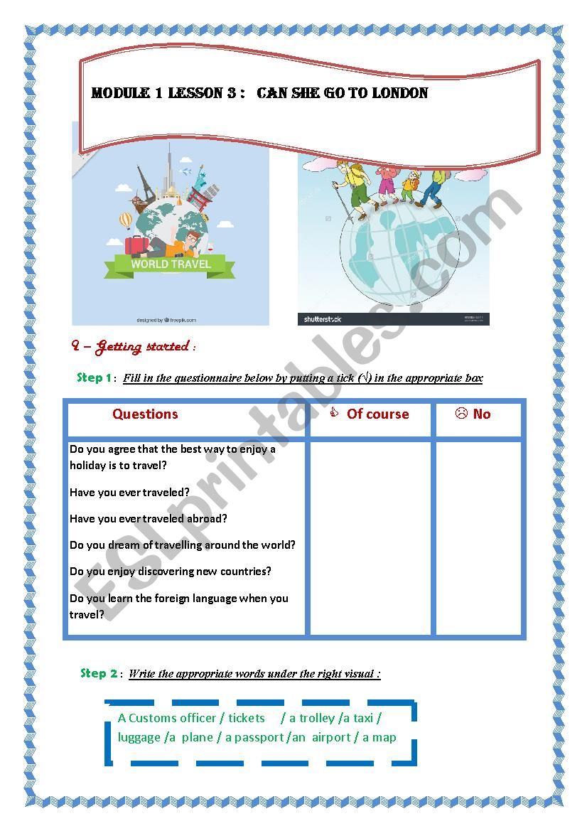 can she go to london? worksheet