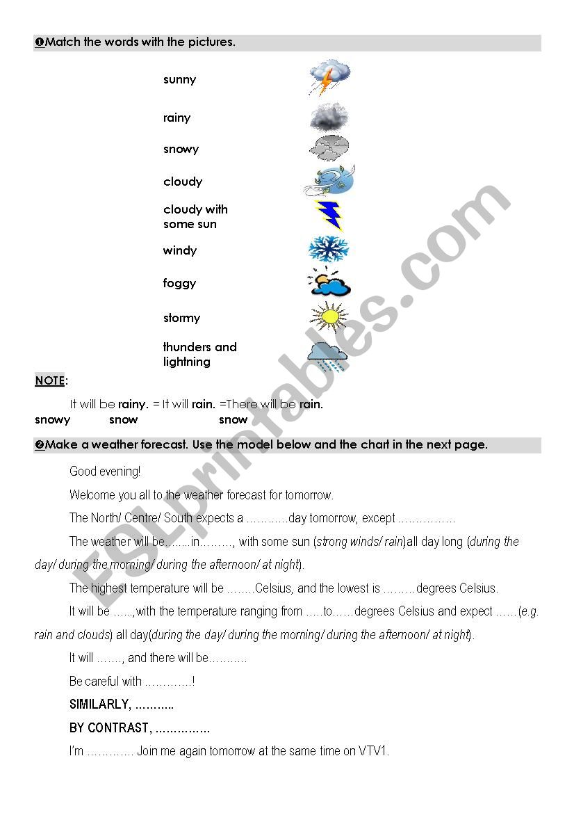 Weather Forecast worksheet