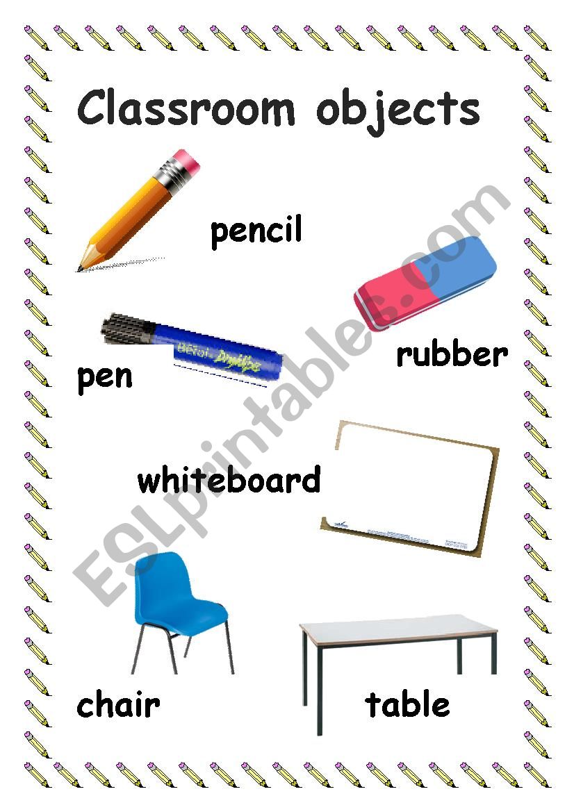 Classroom Objects worksheet