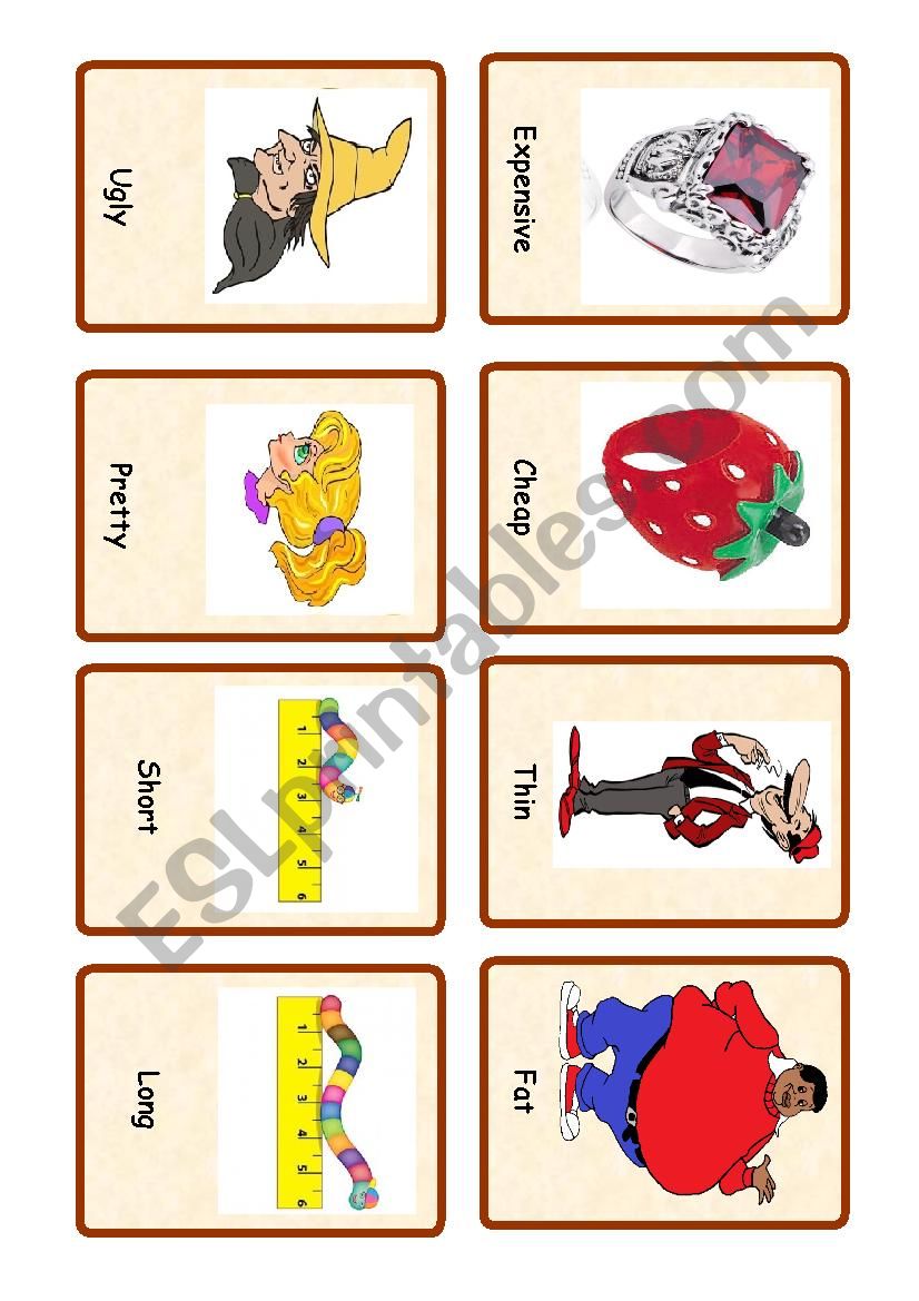 Opposites ( set of cards  1) worksheet