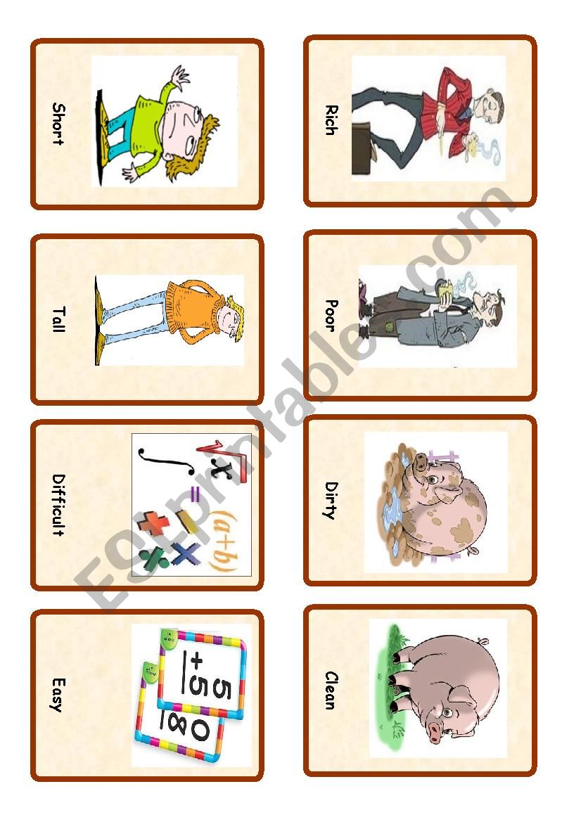 Opposites ( set of cards 2) worksheet