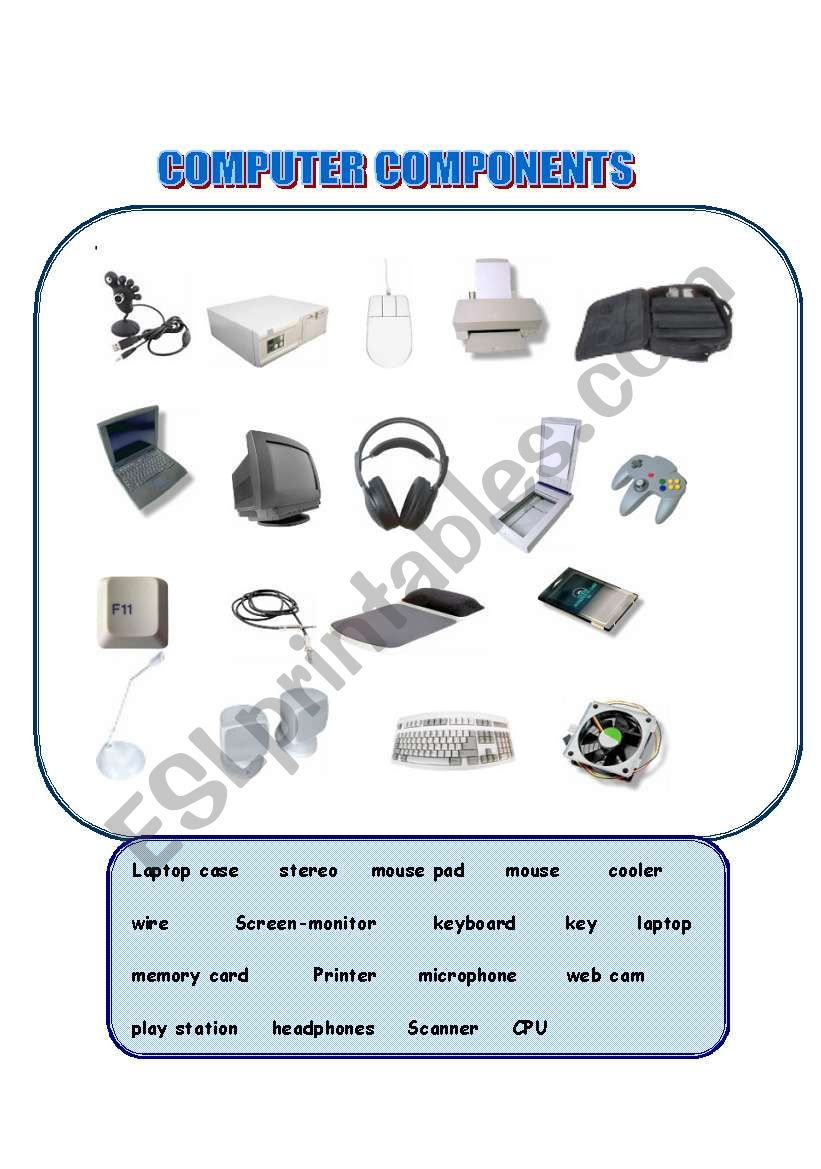 computer components worksheet