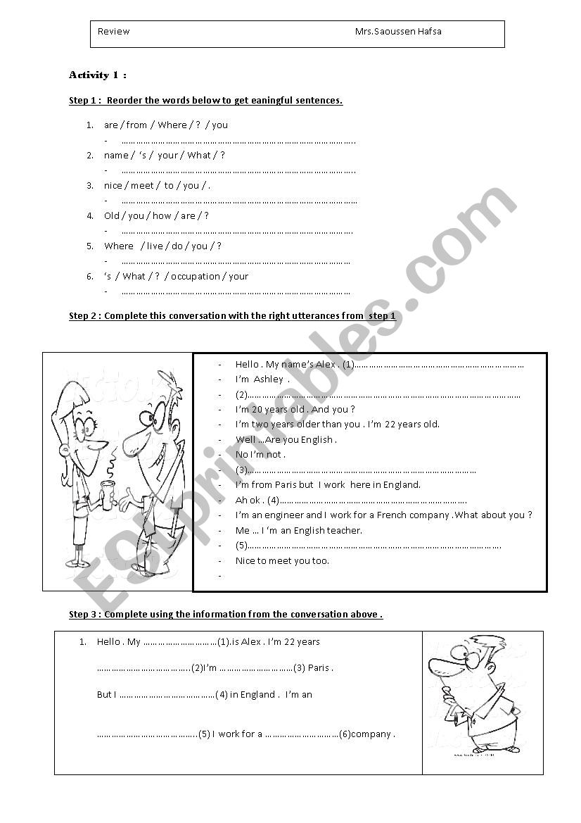 review worksheet