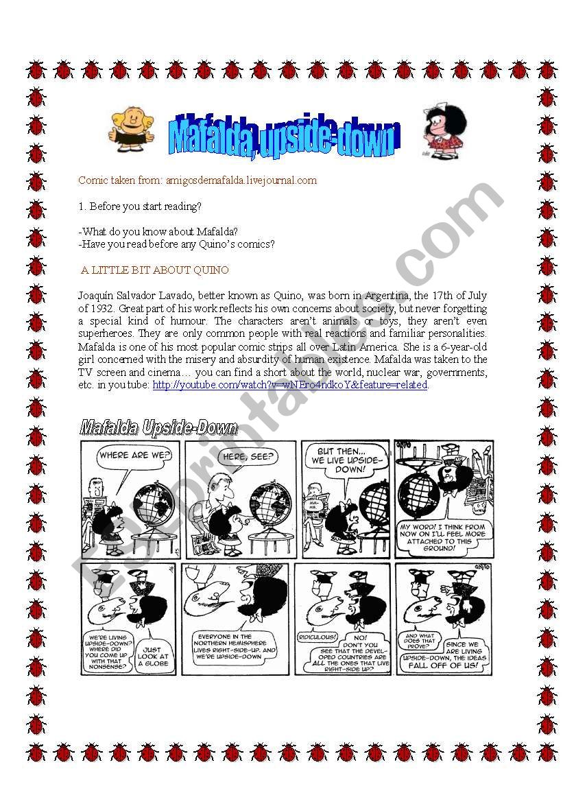 MAFALDA UPSIDE-DOWN PART 1 worksheet