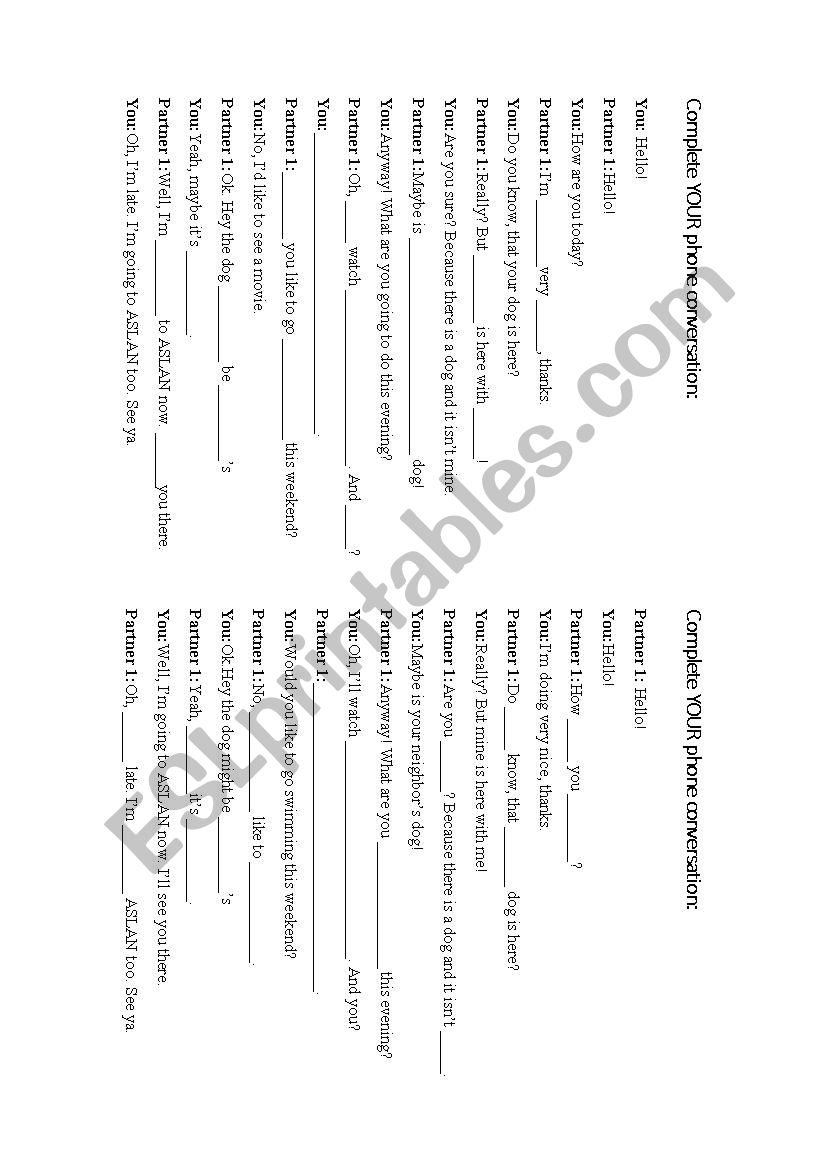 Possessives worksheet