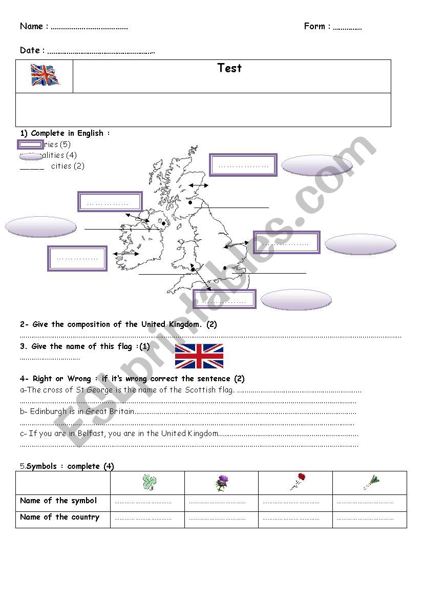 The British Isles worksheet