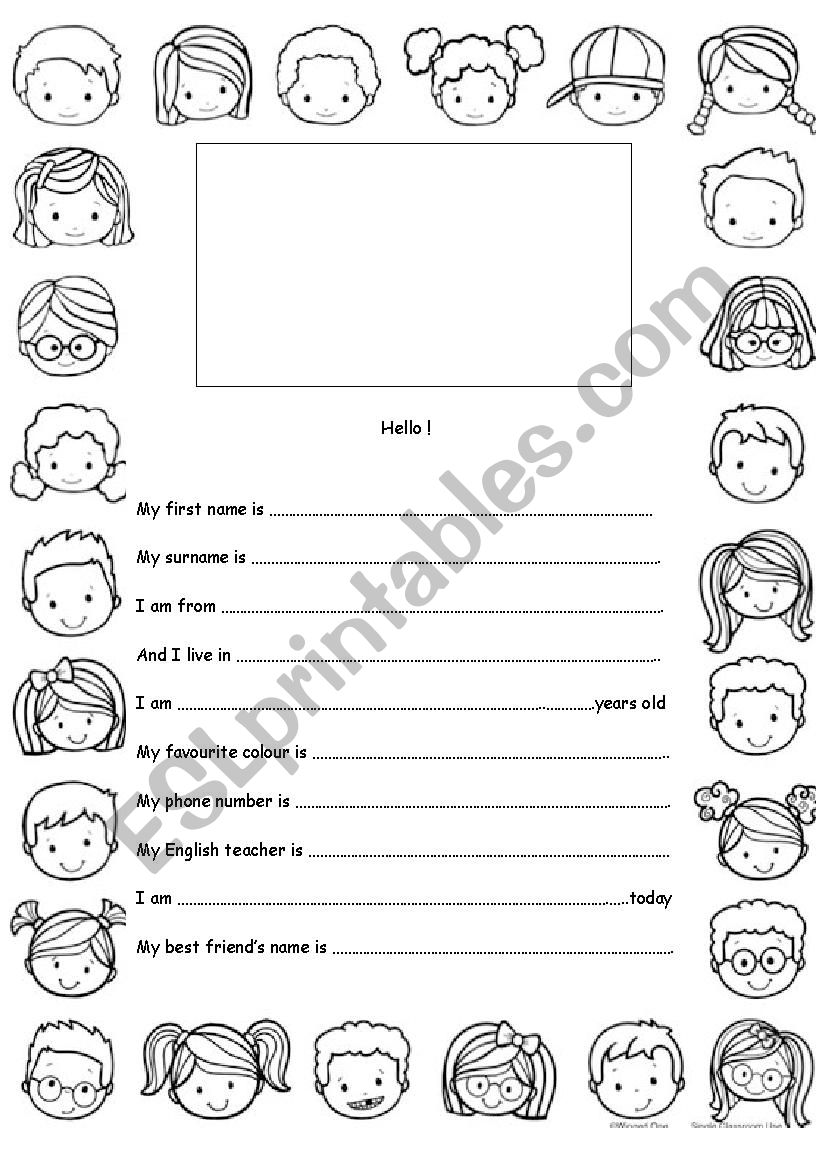 I introduce myself worksheet