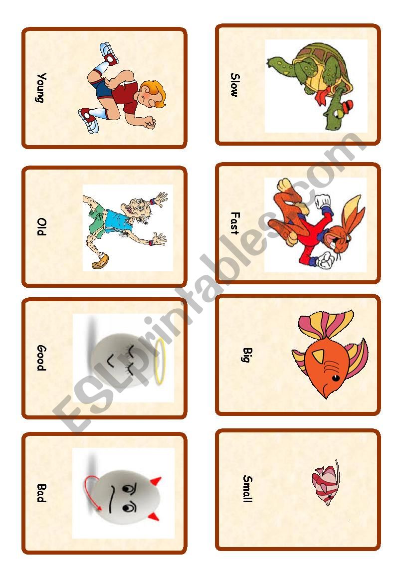 Opposites ( set of cards 4) worksheet