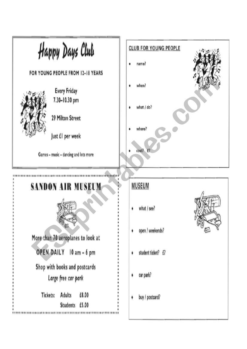 Speaking KET part 2 worksheet