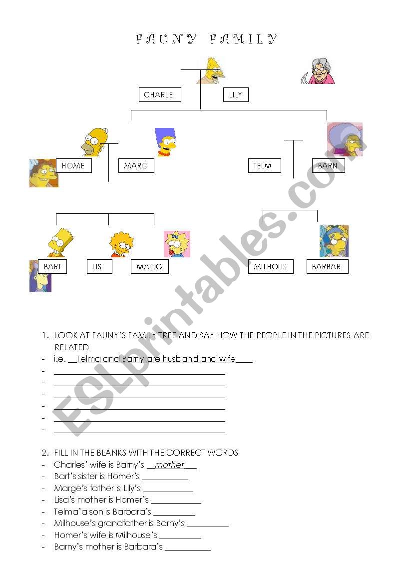 Fauny Family worksheet