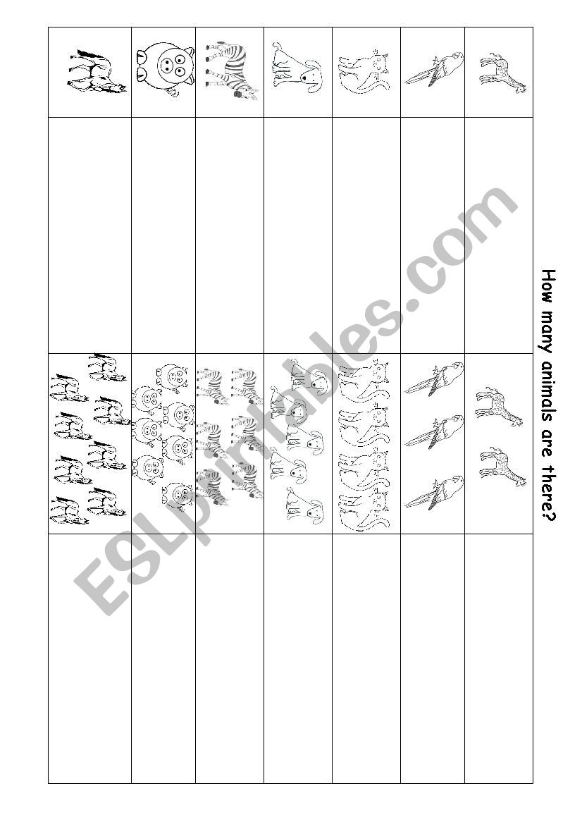 How many animals are there? worksheet