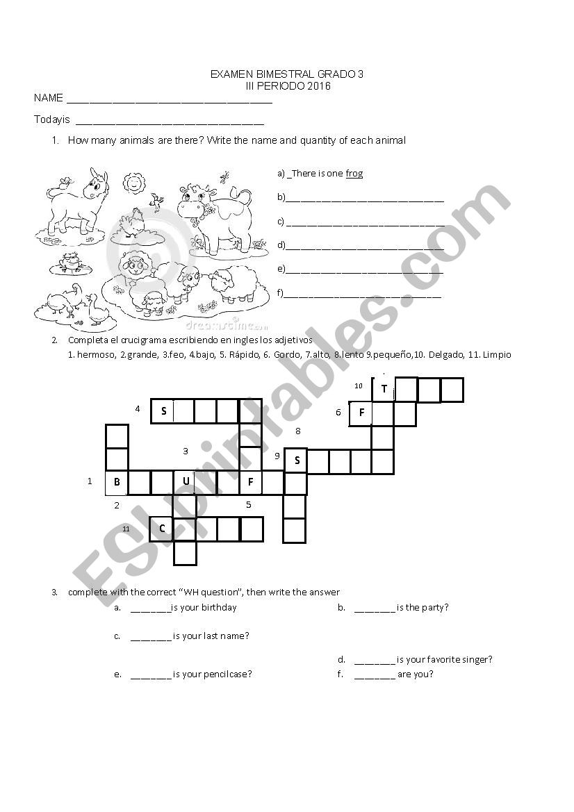 quiz adjectives worksheet