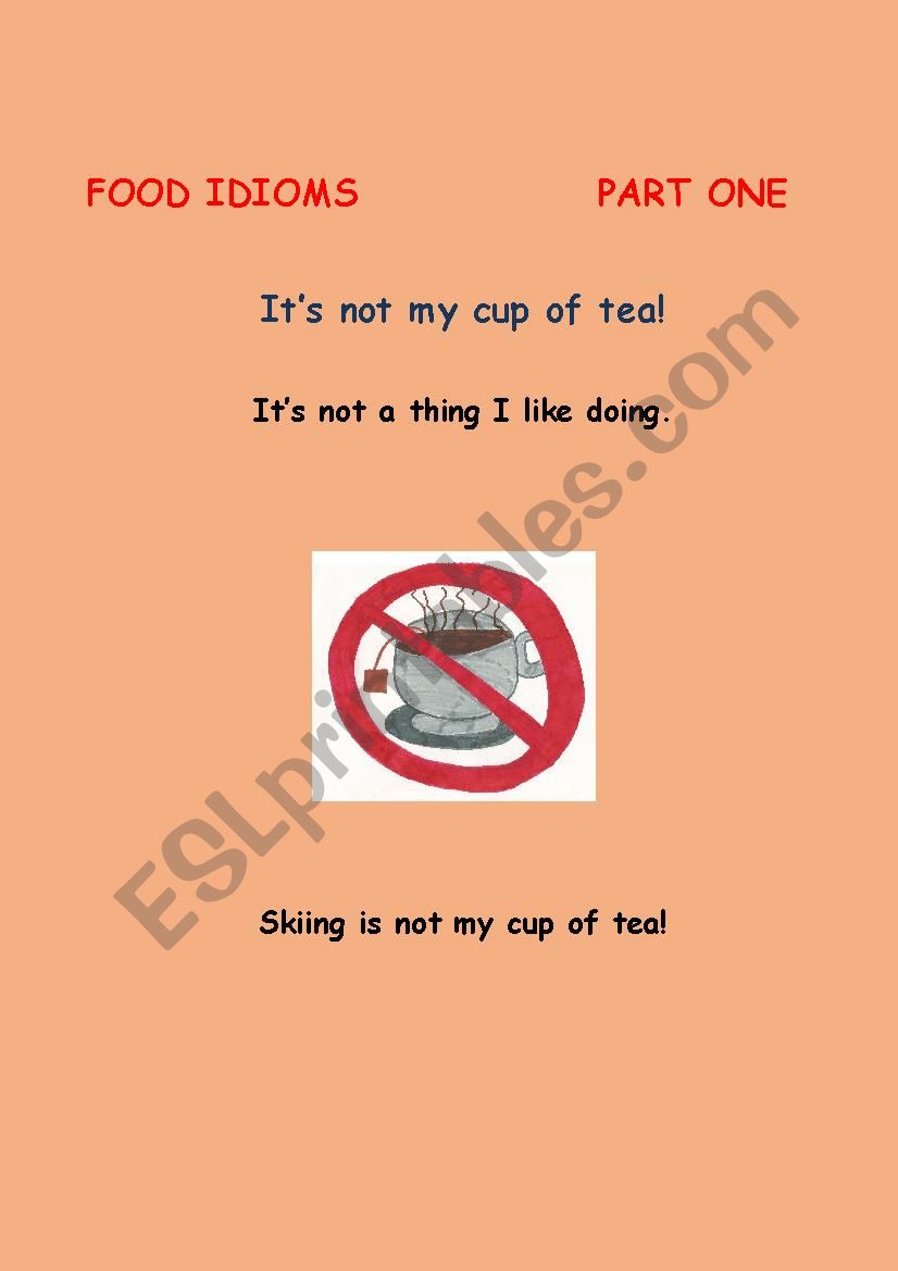 FOOD IDIOMS worksheet