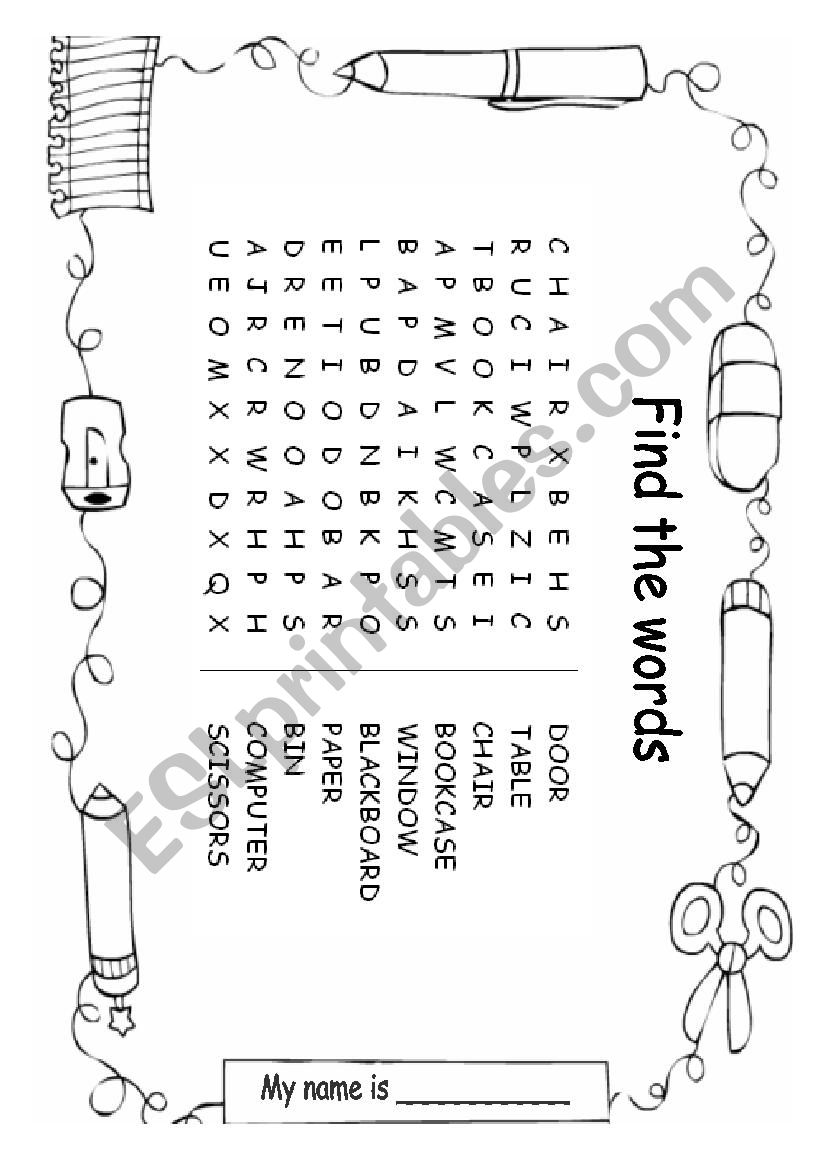 FIND THE WORDS worksheet