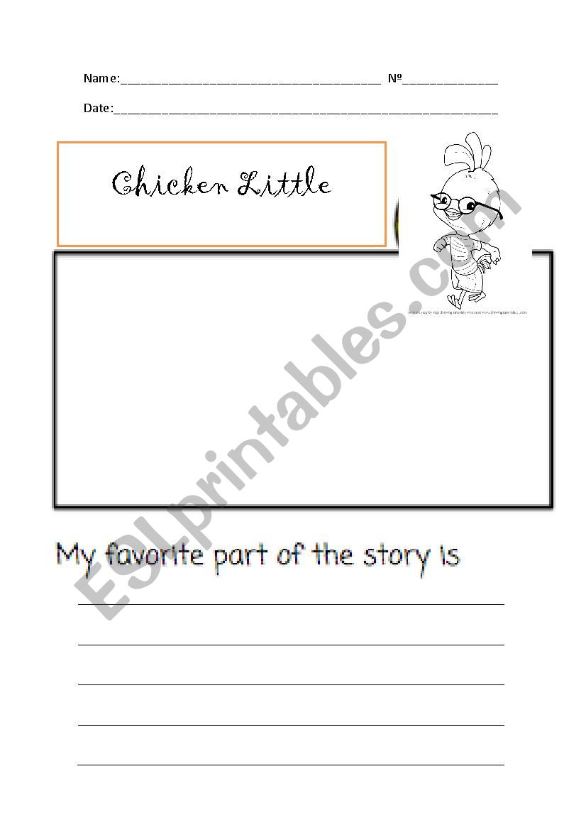 Chicken Little activities worksheet