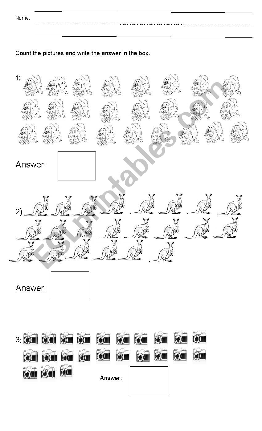 Counting (Math) worksheet