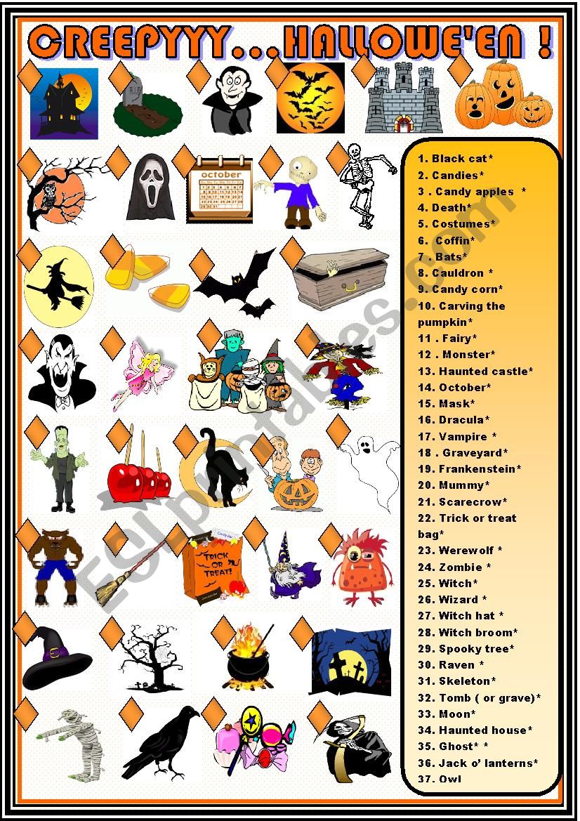 Halloween : new matching worksheet